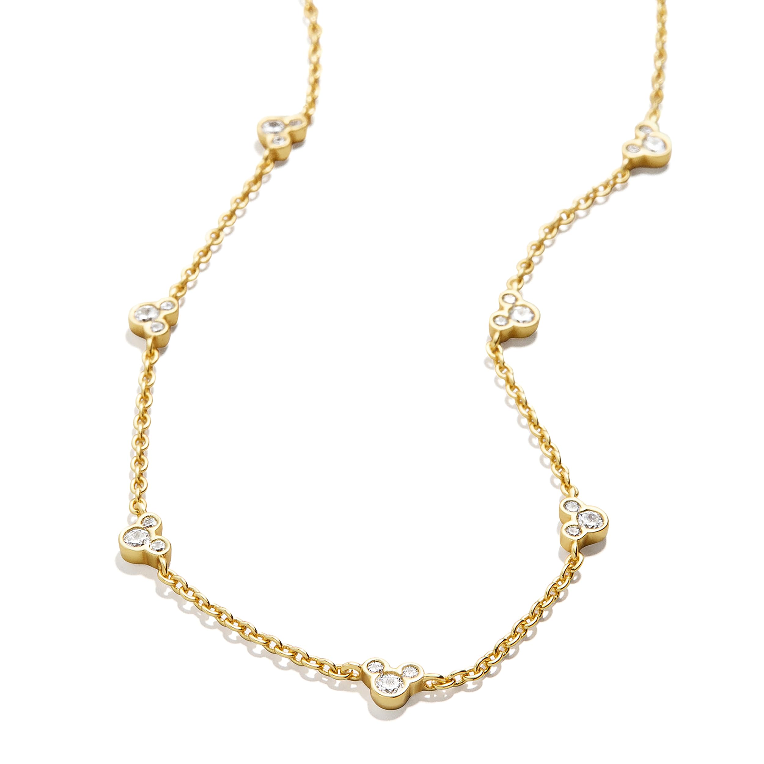 BaubleBar x Disney's Mickey Mouse Demi-Fine Necklace, 18k Gold-Plated Sterling Silver Necklace, Beautiful and Classic, Perfect for Mickey Mouse Fans