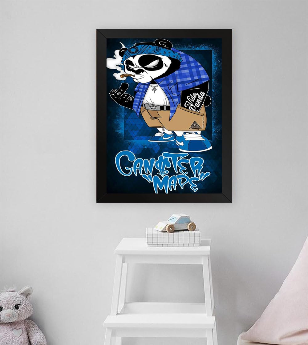 GADGETS WRAP Printed Photo Frame Matte Painting for Home Office Studio Living Room Decoration (11x17inch Black Framed) - Vida Panda Street Art Grafitti