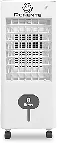 Climatizador de Ar Portátil Ponente CLIP8 8L 4 em 1 com 3 Velocidades 70W Econômico e Compacto Baixo Consumo Ideal para Quarto Sala Escritório e Ambientes Internos