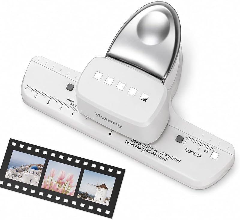 Film Border Making Puncher, Cute 5 Square Hole Punch for Scrapbook Paper Crafts Binder Pocket Book, Silver