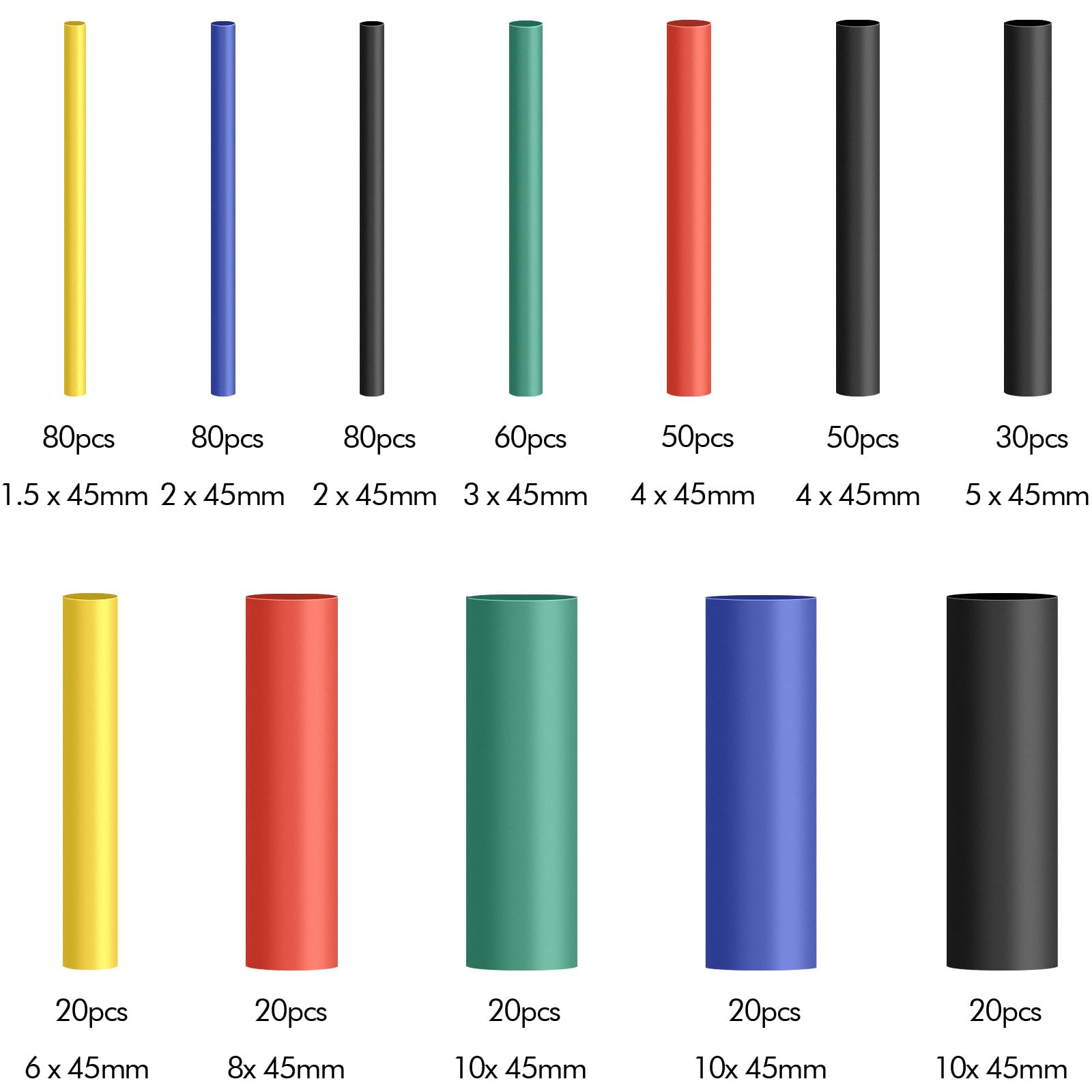 Poeland 530PCS Heat Shrink Tubing Kit, 5 Colors Electrical Insulation Heat Shrink - Image 4