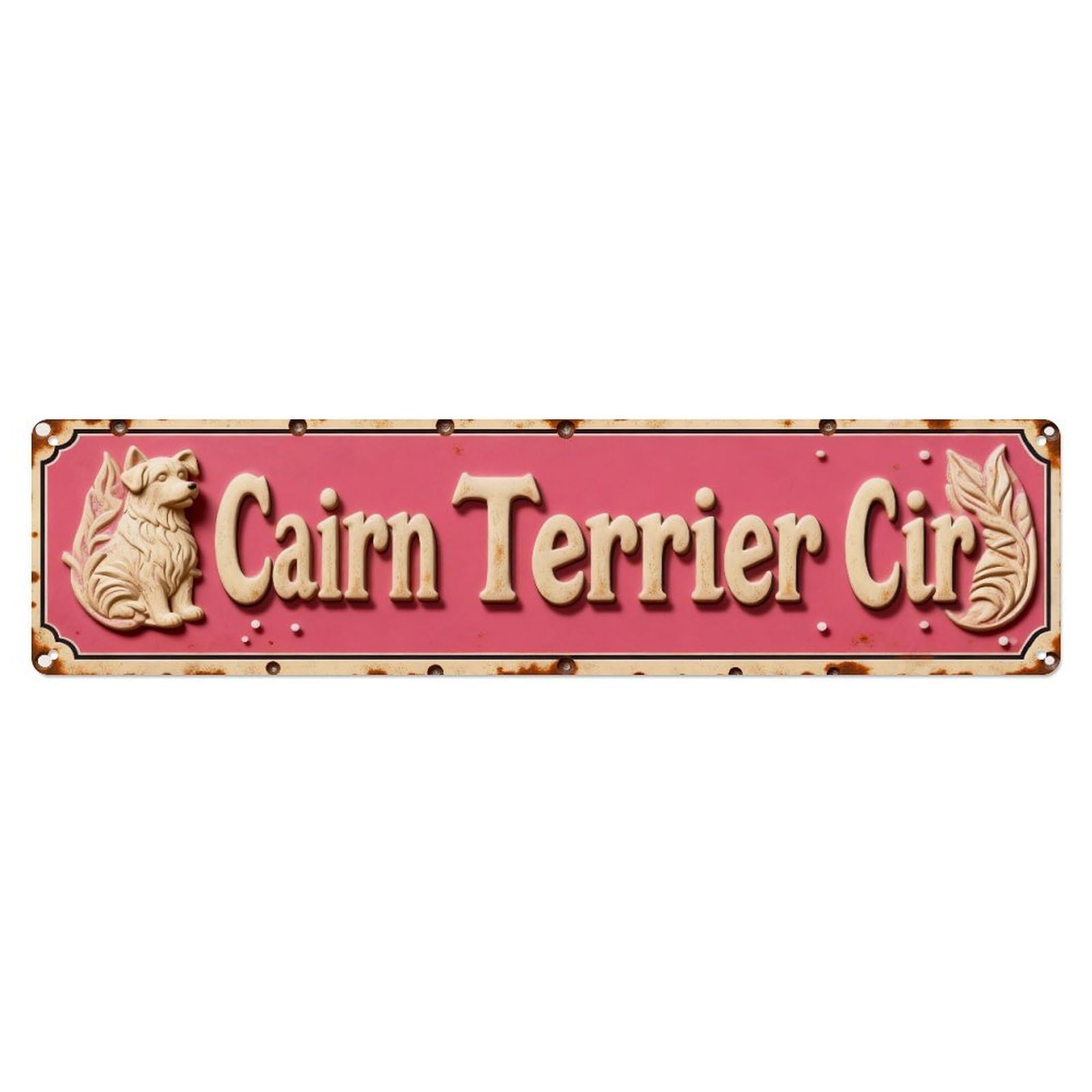 Cairn Terrier Circle Sign Metal Tin Sign Plaque