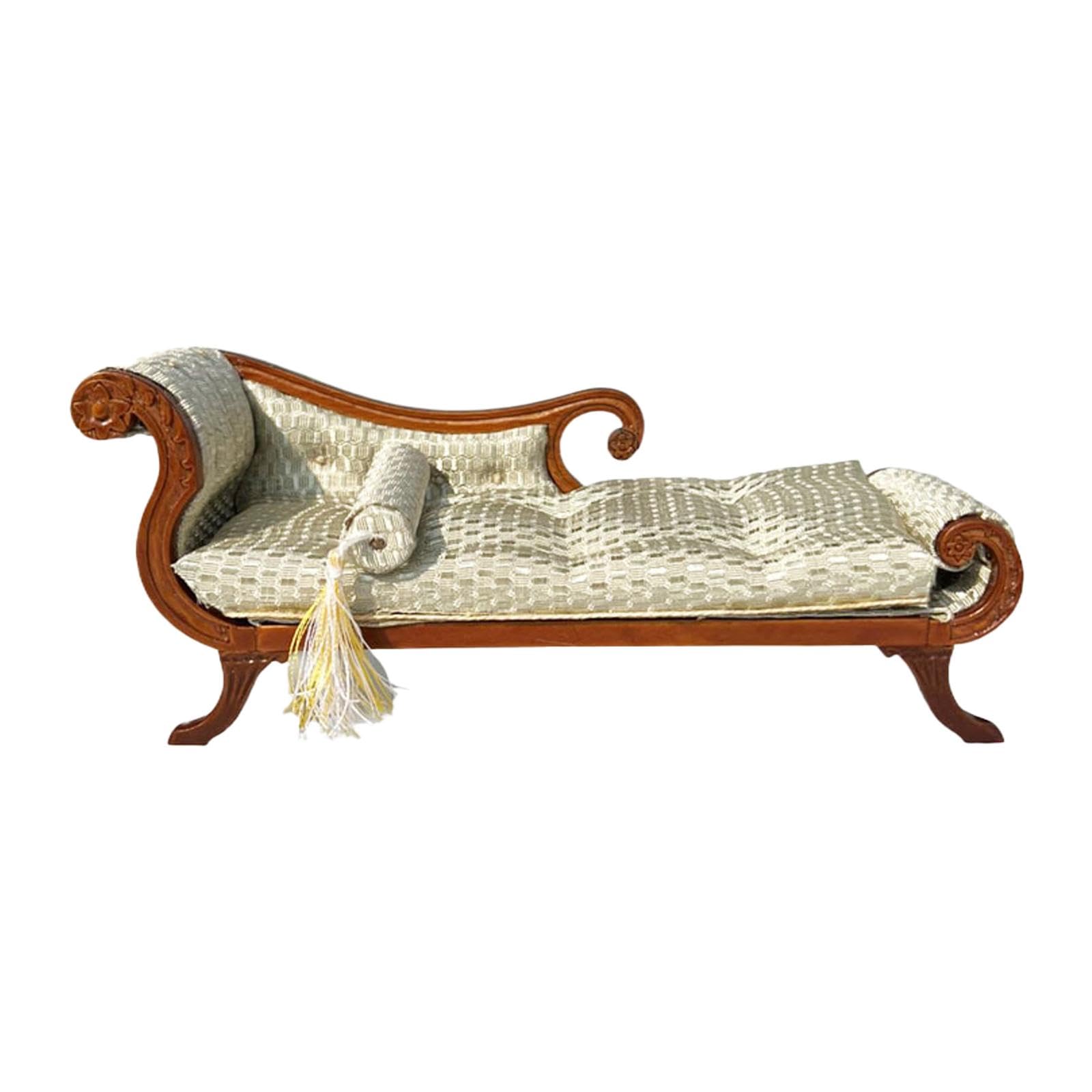 Modello di Divano in Miniatura, Mini, Sedia, Salotto, Divano Letto Decorativo in Legno per Casa delle Bambole in Miniatura 1:12, Diorama, Regalo, Marrone
