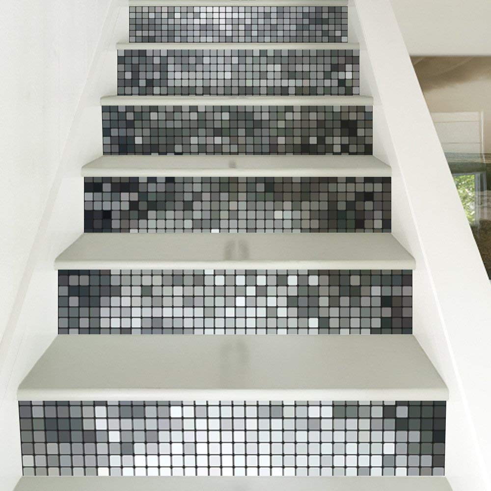 Pegatinas autoadhesivas de material de PVC impermeable GZZ plata para escaleras