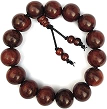 Apnisanskriti Authentic Red Chandan (Lal Chandan) Bracelet (14mm)| Natural Red Sandalwood, Stretchable Free Size, Unisex Spiritual Wristwear