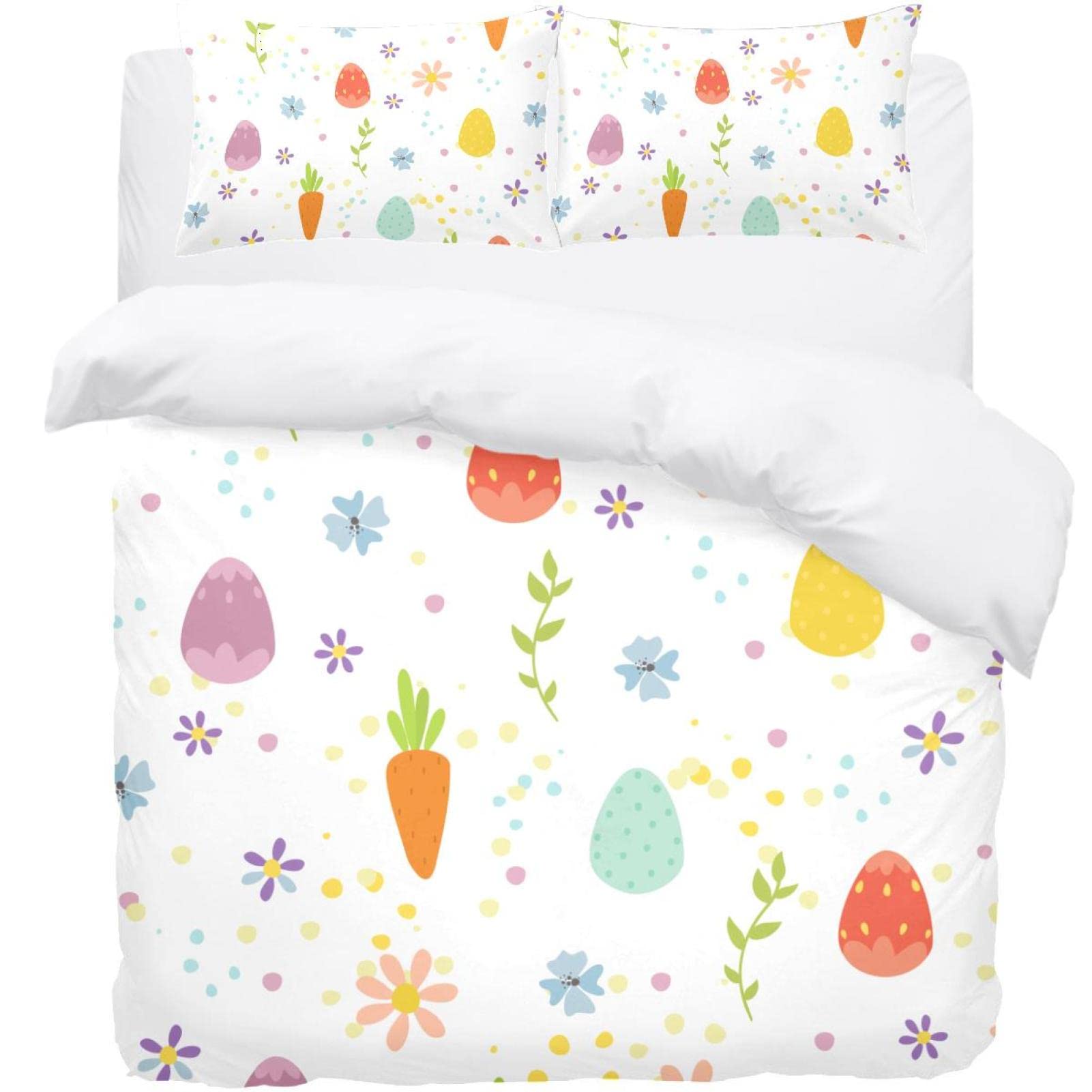 Parure de lit ultra douce anti-friction housse couette fleurs