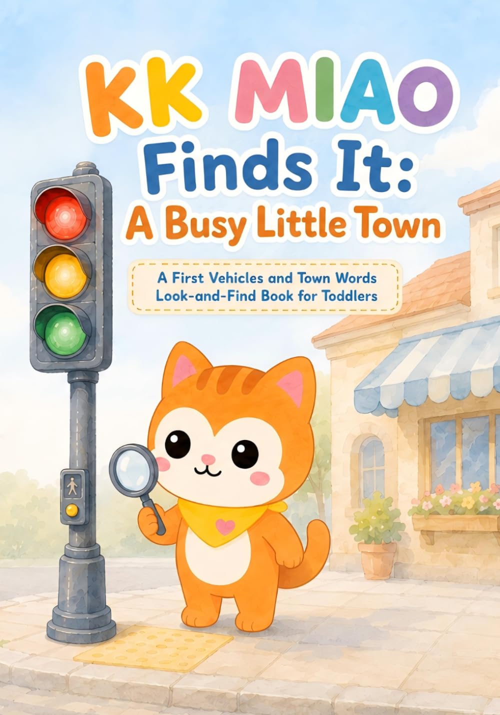 KK MIAO Finds It: A Busy Little Town: A First Vehicles and Town Words Look-and-Find Book for Toddlers (KK MIAO Books)
