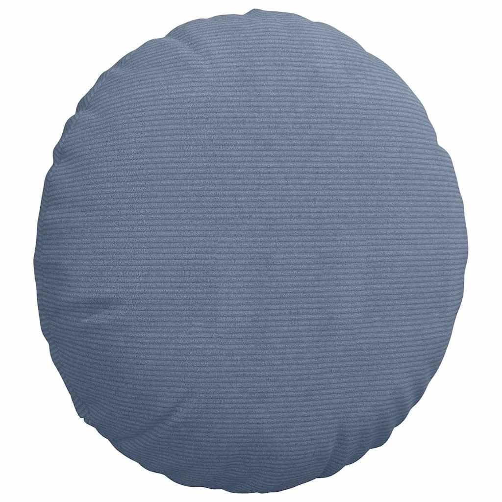 Cuscino per sedia, 2 pezzi, blu, diametro 50 x 19 cm, in tessuto a coste, imbottitura in poliestere morbido, sfoderabile, versatile, per divano, panca e interni, comodo cuscino per sedia