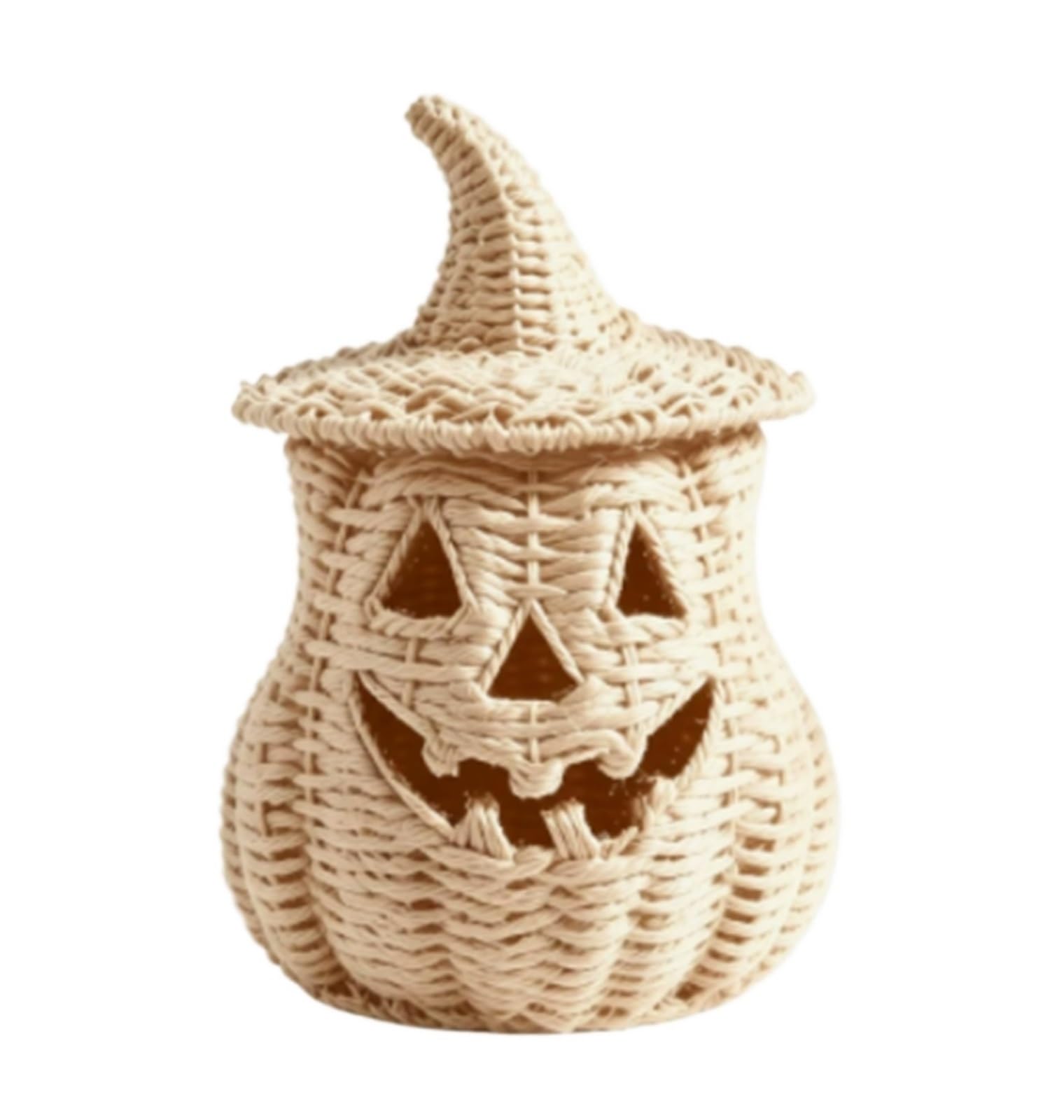 Wicker Pumpkin Lantern 1pcs Spooky Handmade Wicker Pumpkin Lantern