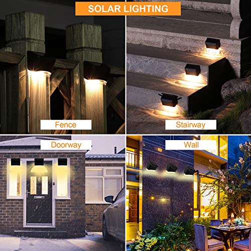 Maggift 12 Pack Solar Deck Lights, Outdoor Solar Powered Fence Step Lights, Deck Lights Waterproof Outside Night Lights Decor For Steps Stairs Walkway Garden Fences Wall, Warm White #TOP4