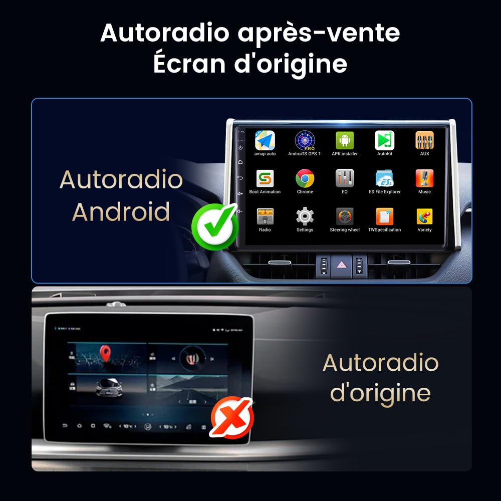 Carlinkit Adaptateur CCPA pour CarPlay et Android Auto sans Fil, Compatible avec Les autoradios Android de Rechange sous Android 4.4.2 ou Version ultérieure