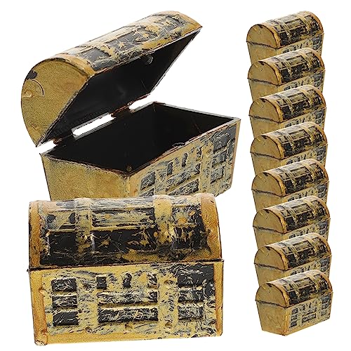 COLLBATH 10pcs Realistic Treasure Box Model Miniature Scene Accessories Tabletop Ornament Sturdy Material for Boys and Girls Party