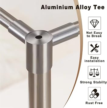 Canopy Bed Frame Queen Size, Thick Stainless Steel Canopy Bed Frame, Mosquito Net, Bed Post Pole with Metal Connector for Bedroom Decoration