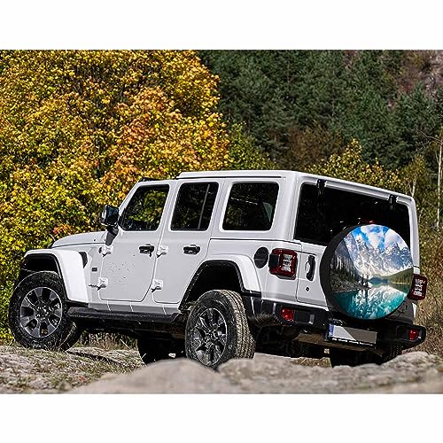 Image of Moraine Lake Spare Tire Cover Rocky Mountains Landscape Snow Nature Turquoise Weatherproof Universal Wheel Protectors Camper Tire Covers for Trailer Rv Travel(17 inch)