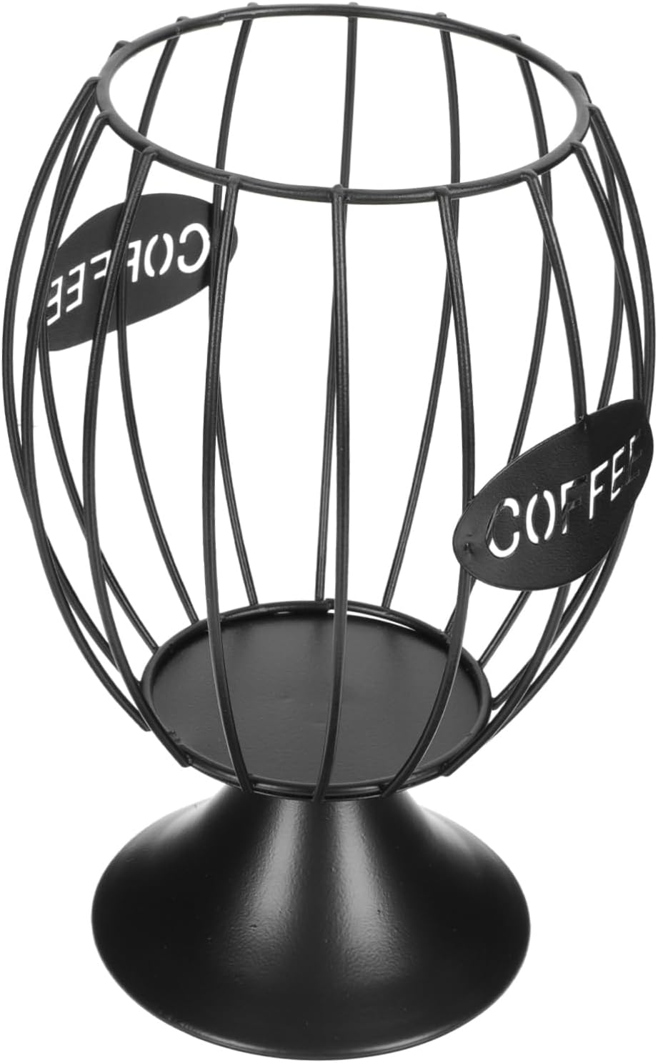 Zerodeko 1pc Multi-functional Iron Storage Basket Hollowed Fruit Holder for Snacks Design Coffee Capsule Organizer Medium Black Tray for Home Decor