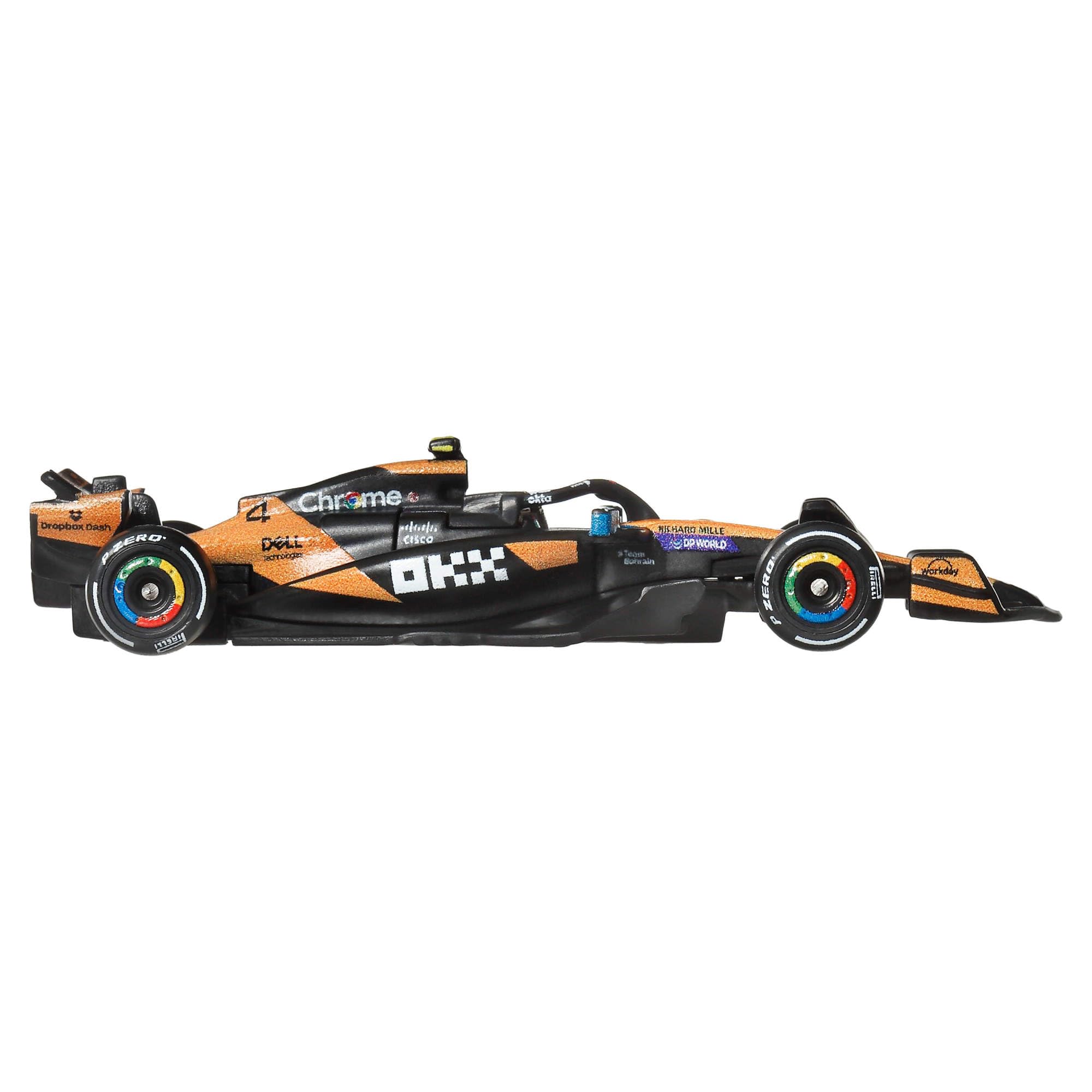 Hot Wheels Premium McLaren Formule 1 Coffret 2 Voitures | Voitures de course à collectionner n°81 Oscar Piastri & n°4 Lando Norris, Die-Cast à l'échelle 1:64, JMM91