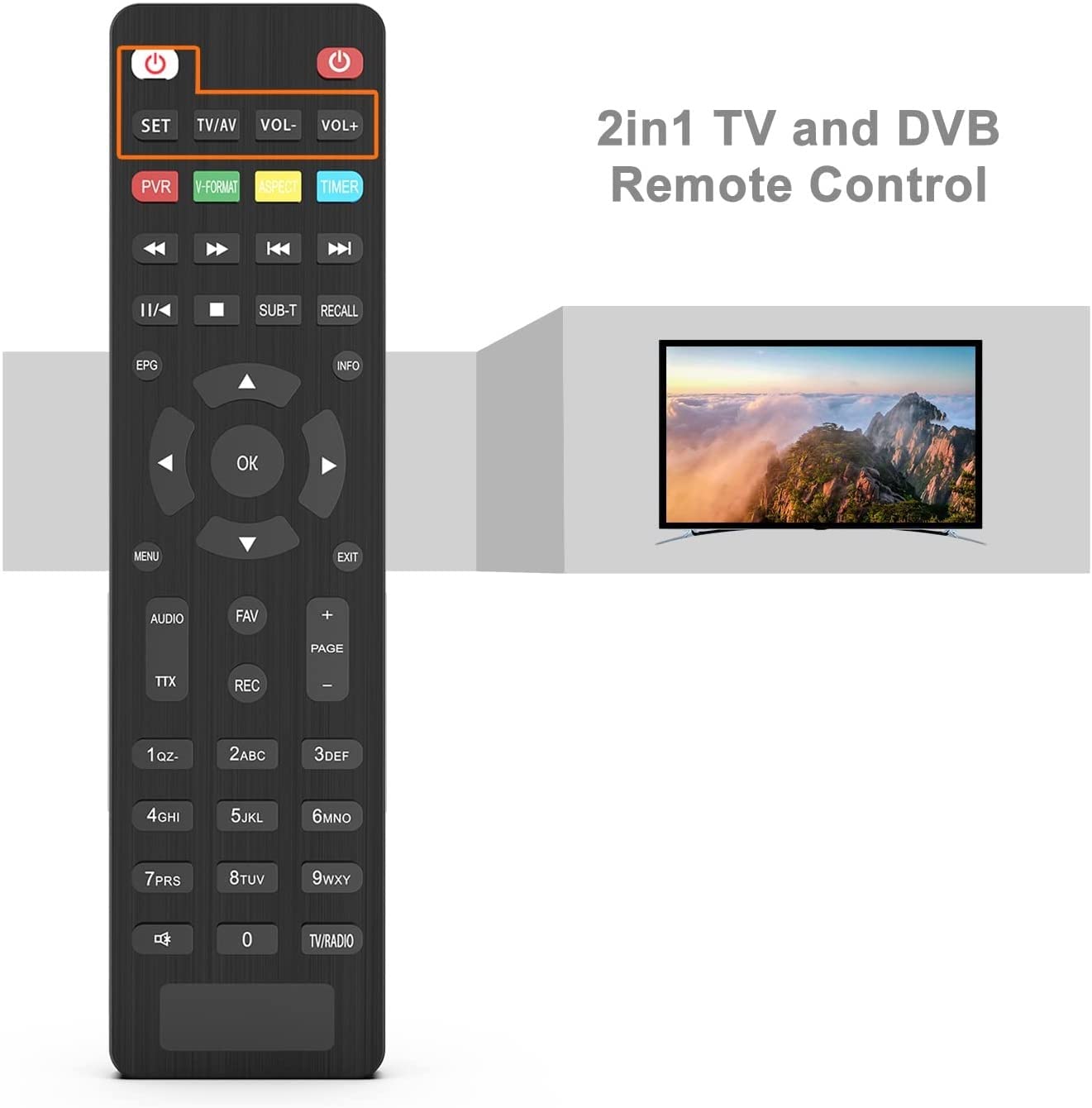 Decoder DVB-T2 HD Dongle NANO T265 Ricevitore Digitale Terrestre, Full HD, H265 HEVC, 10 Bit, FTA, HDMI, Sensore IR, Supporto USB Media Player, Telecomando Universale 2in1, Main 10