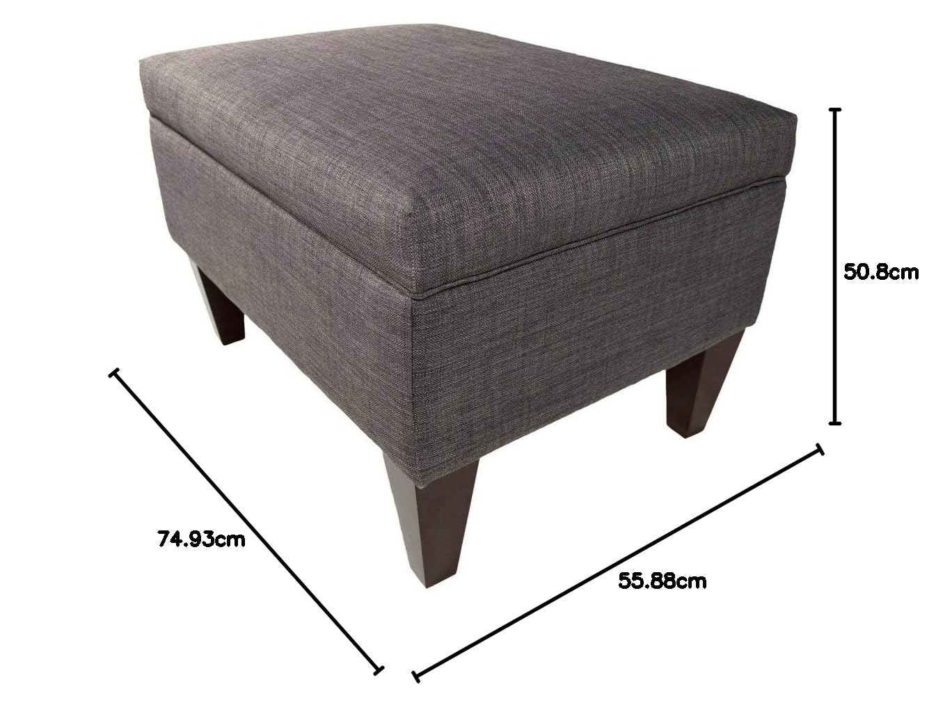 MJL Furniture Designs Brooklyn Collection Large Upholstered Living Room Lift Top Storage Ottoman, HJM100 Series, Gray-Red Tint - Image 3