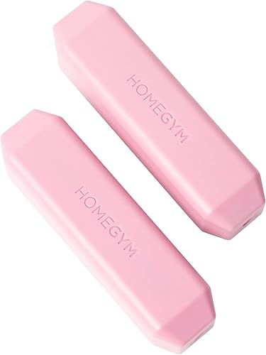 Home Gym Juego de mancuernas rosas de 3 libras para mujeres y hombres, juego de 2 barras de 3 libras diseñadas para caminar, entrenamiento de