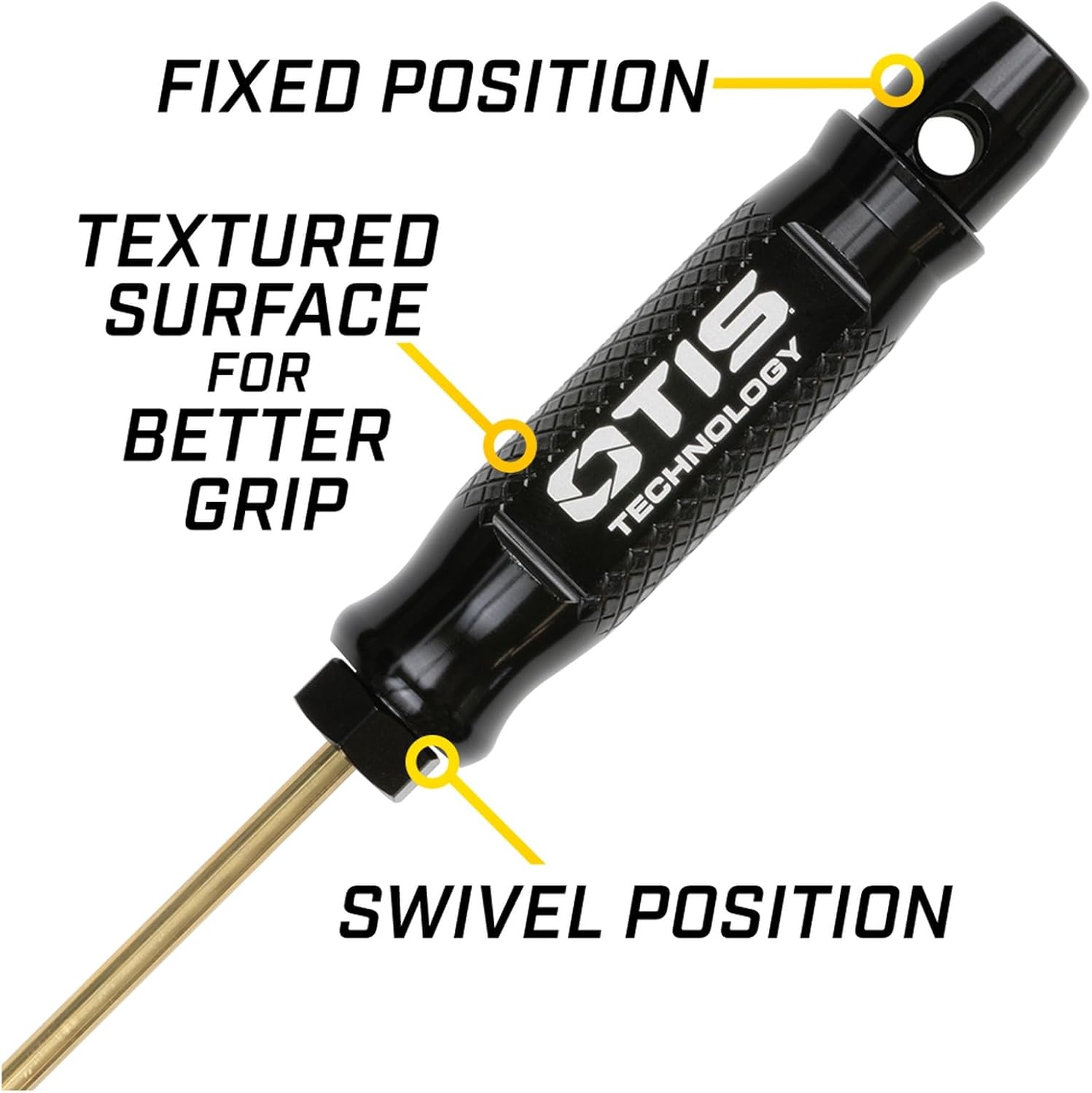 Otis .22 Cal+ Brass Cleaning Rod, 36-Inch Length, Durable Brass Construction, Compatible with Cleaning Attachments (FG-SROD-22B)