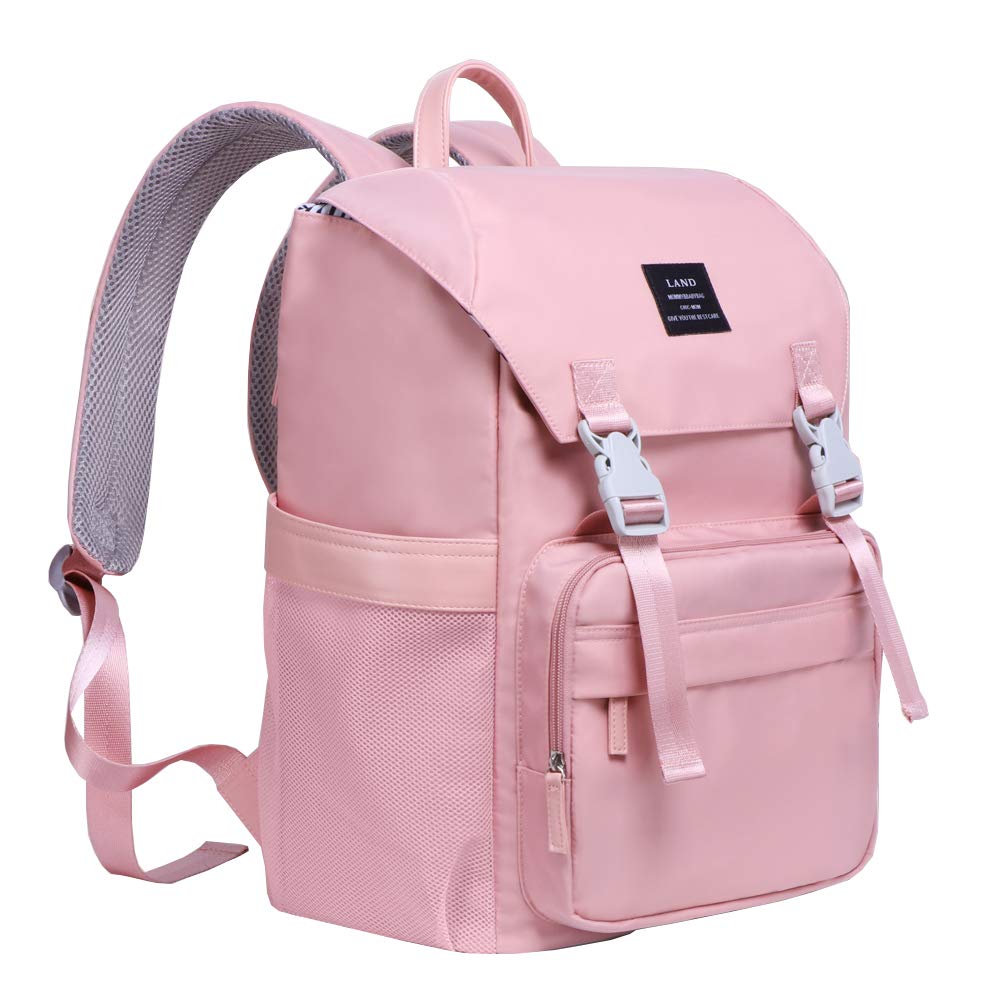 Baby Diaper Backpack - Large Capacity Water-Resistant Nappy Bag with Insulated Pockets and Stroller Straps, Travel Backpack&Outdoor Bag (Pink)