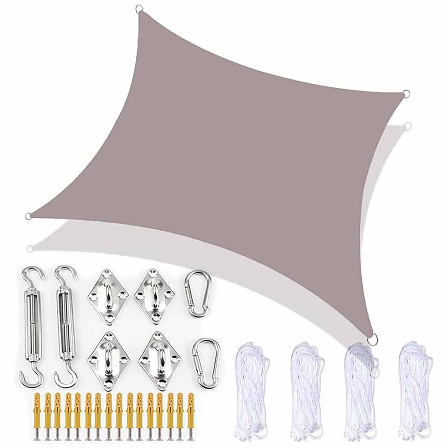 Ffsaacol Shade Sail Hardware Kit, Sun Sail Shades Rectangle Waterproof, UV Block Outdoor Sunshade, for Outdoor Patio Lawn Garden Backyard Carport 11, 13x16ft/4x5m