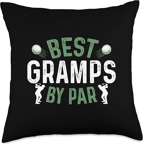 Best Gramps by Par - Almohada para el Día del Padre, diseño de abuelo y golf, 18 x 18 pulgadas, multicolor