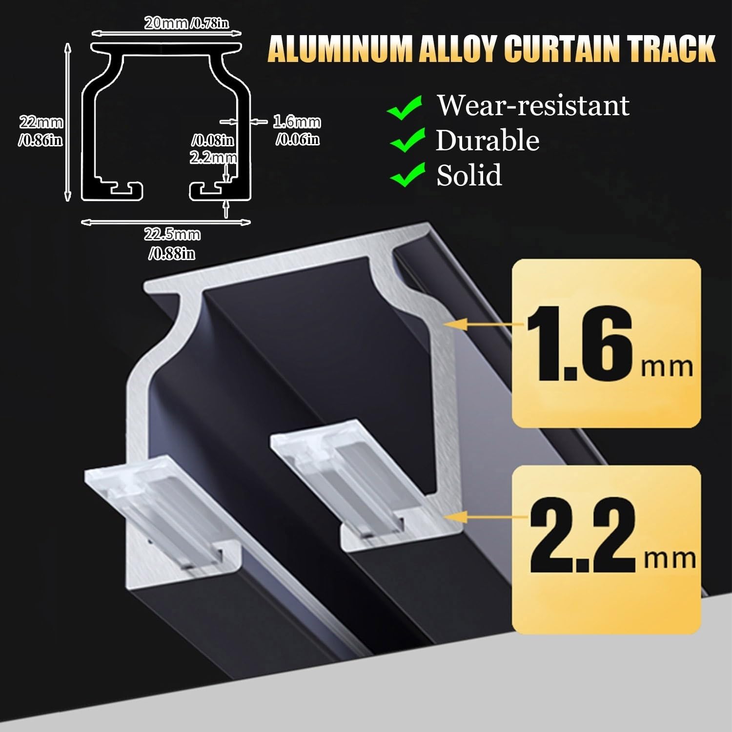 Gardienenschienenset Strapazierfähige, 70cm-600cm Deckenschiene, Aluminium-Vorhangschienen Für Badezimmer Büros Hotels Krankenhäuser (Color : D-Wall, Size : 400cm/13.1ft/4 * 100cm)
