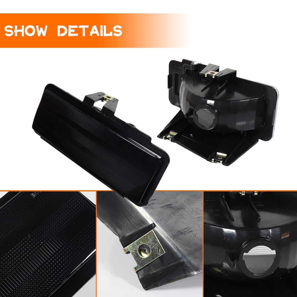 Tonsya For 1995-1997 Chevrolet Blazer, LS,1994-1997 Chevrolet S10, 1995-1997 GMC Jimmy, 1994-1997 GMC Sonoma,1995-1996 GMC Jimmy Base,Front Parking turn signal lights housings Smoked Lens