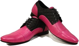 Modello Agostino - Cuero Italiano Hecho A Mano Hombre Piel Color Rosado Zapatos Vestir Oxfords - Cuero Cuero Suave - Encaje