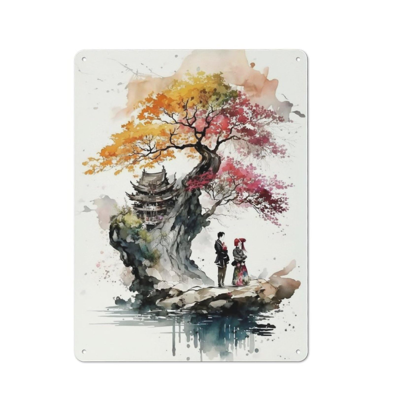 Junmoney Cherry Blossom 11 Retro Metal Wall Sign 40X30cm With For Pub Or Café, A Housewarming Gift For Hospitality Wall Decor Collectors