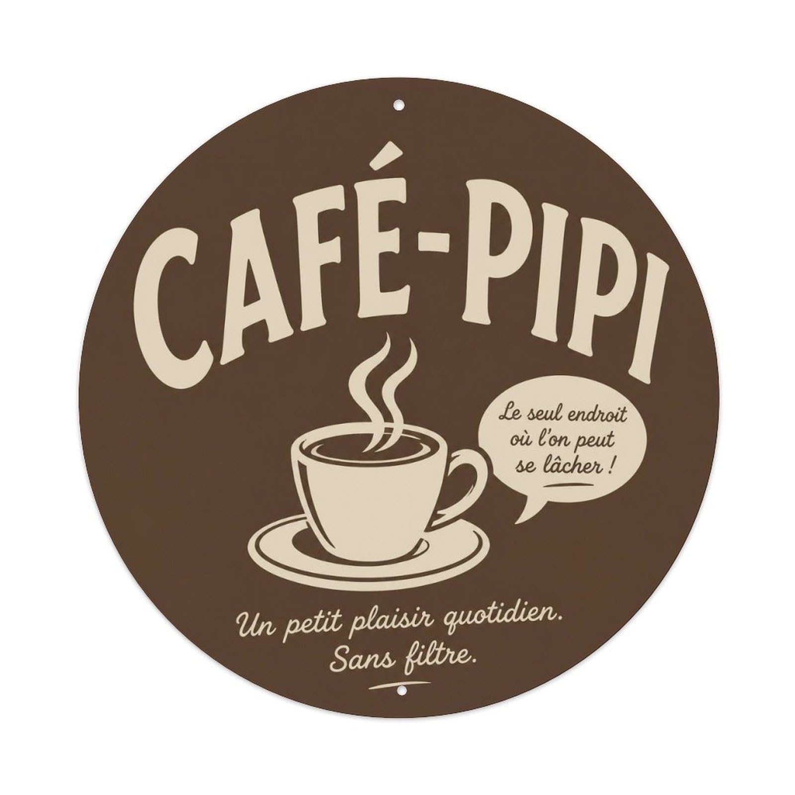 Olyhtr 8X8inch Classic Style Coffee Break Washroom Notice French Heritage Typography Metal Tin Sign