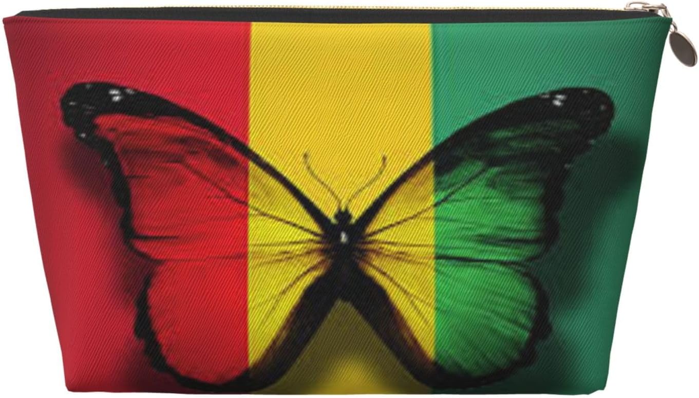 Reggae Music Rasta One Love Leather Makeup Bag For Women, Portable Travel Toiletry Bag，Cosmetic Bags, Toiletries, Aesthetic Accessories Storage Bag