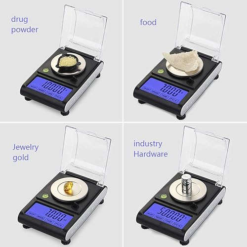 Miniatura 2 de Báscula digital de gramos y onzas USB, balanza analítica de 0.00 oz, 1.76 oz/ 0.00 oz, báscula portátil para joyería con retroiluminación LCD,