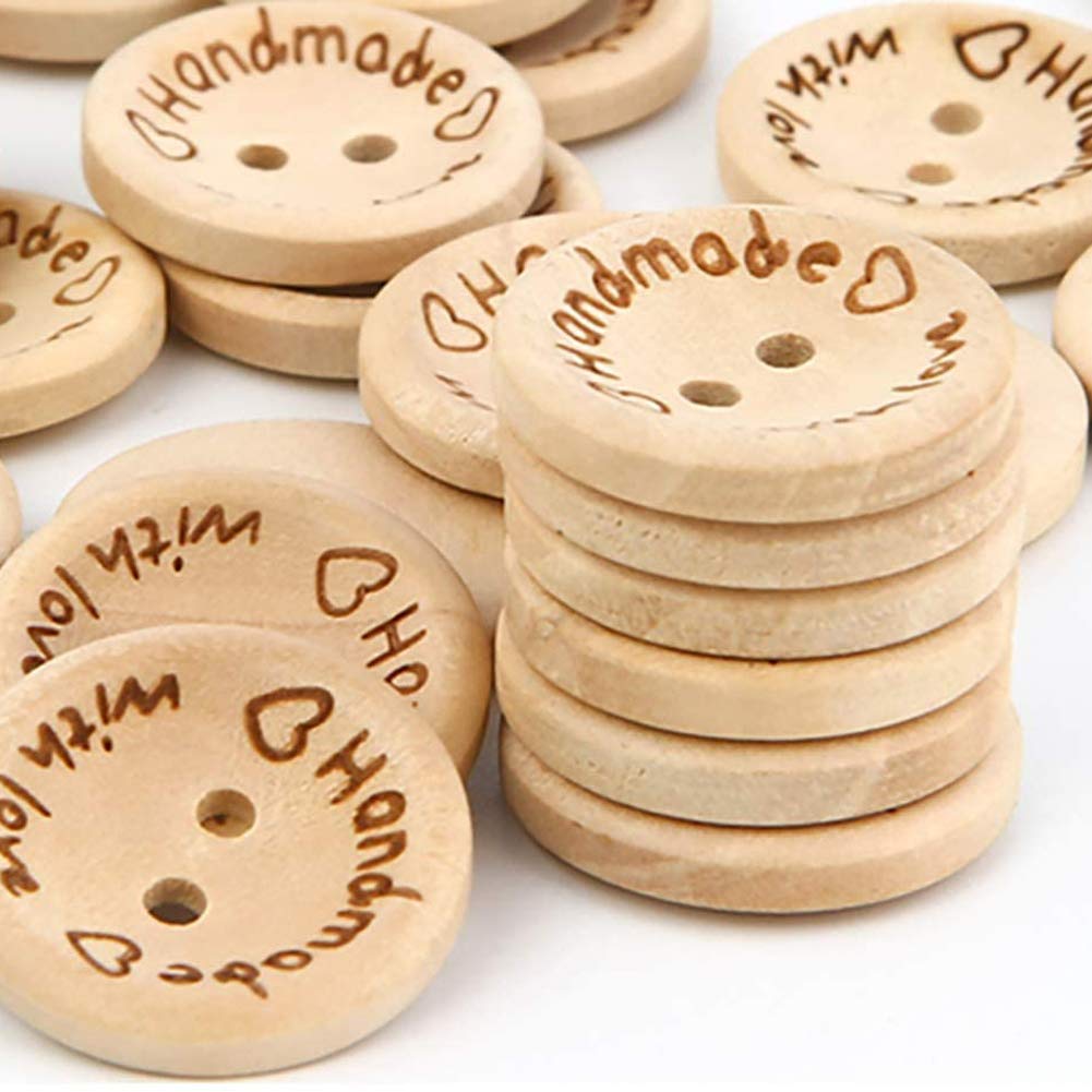 150 Bottoni In Legno Naturale 15 Mm – 2 Fori, Non Trattati, Ideali Per Cucito, Fai Da Te E Decorazioni Bimbi