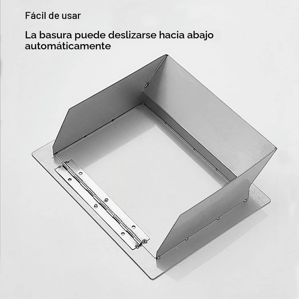 Tapa Cuadrada para Cubo de Basura Papelera de Acero Inoxidable con Tapa Abatible, Cubo de Basura Empotrado Cubo de Basura con Tapa Empotrada de Apertura Lateral,Rectangular