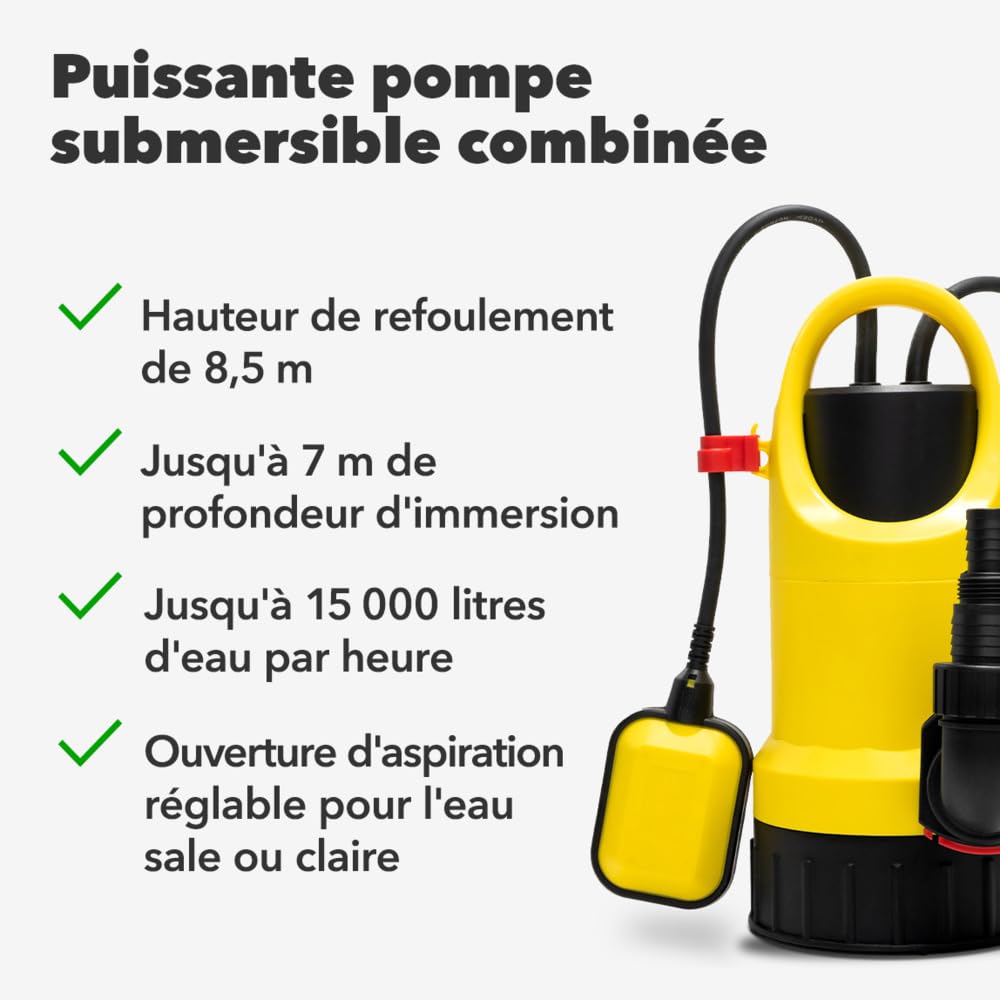 TROTEC Pompe d'évacuaction TCW 900 - Pompe eau claire/chargée