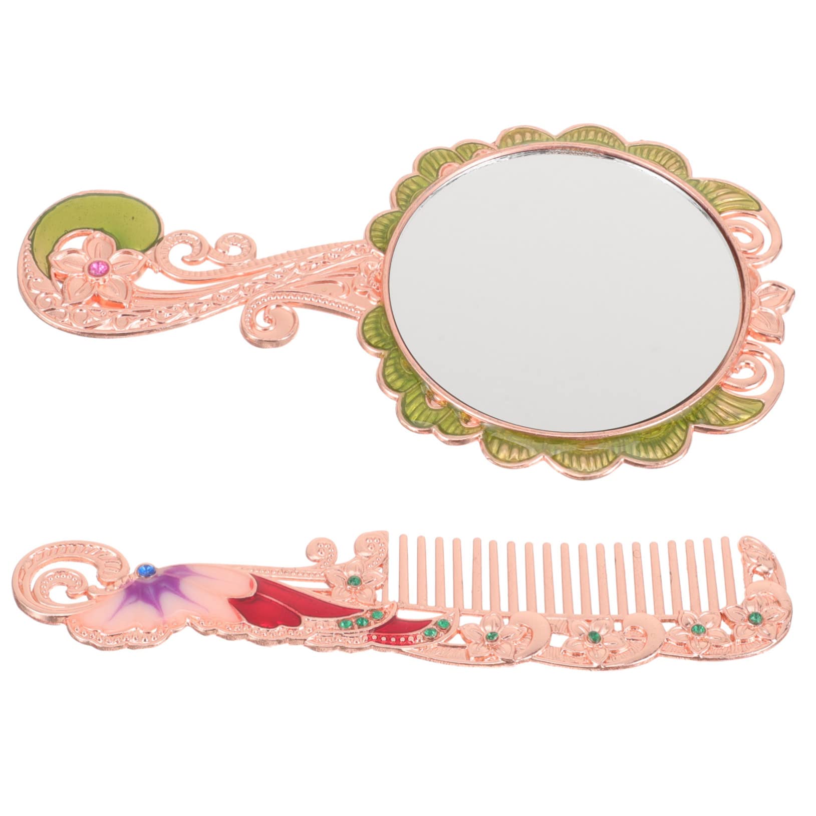 STAHAD 1 Set Handle Mirror Glass Portable Vanity Mirror Hand Mirror