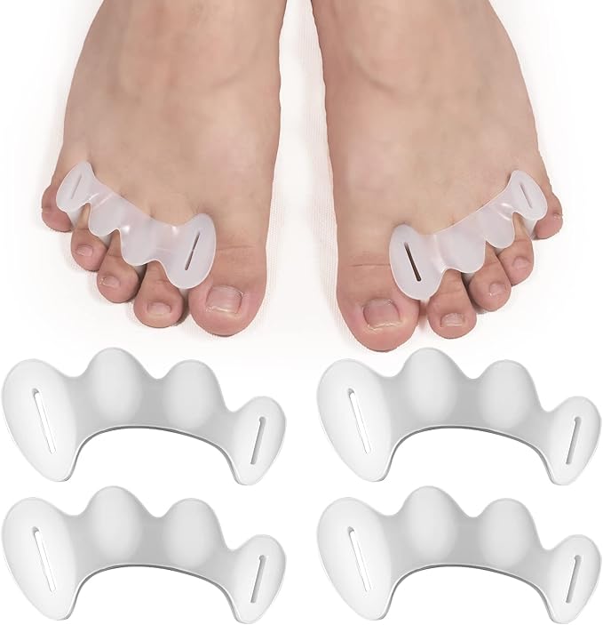 2 Pairs Adjustable Toe Spacers, Silicone Toe Spacers Toe Straighteners