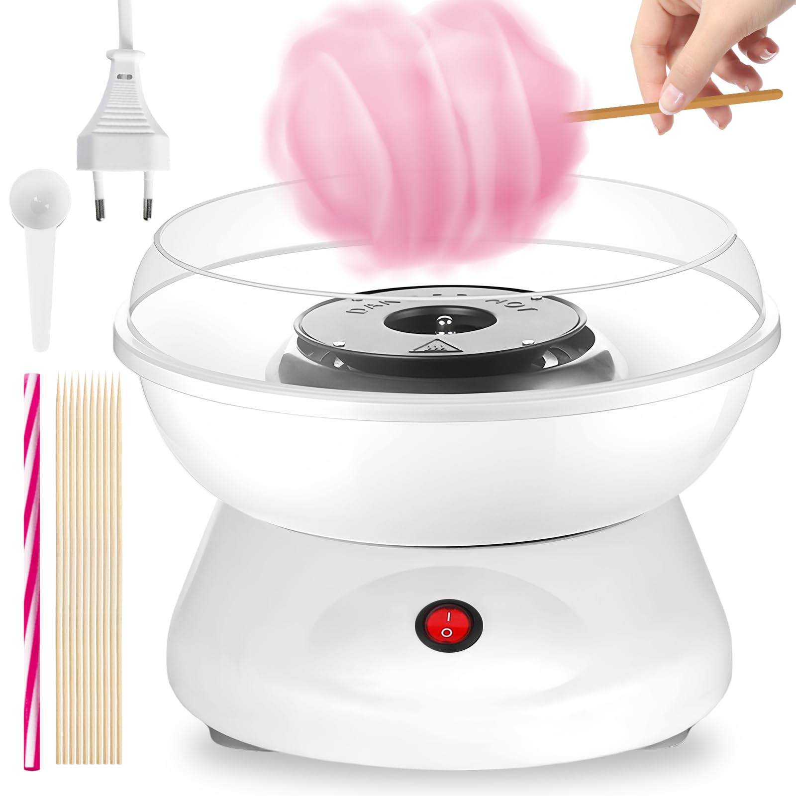 Machine À Barbe À Papa, Cotton Candy Machine, Machine À Bonbons En Coton, Électrique Candy Floss Maker 450w Avec Accessoires Pour Anniversaire Diverses Fêtes Facile À Utiliser Et À Nettoyer