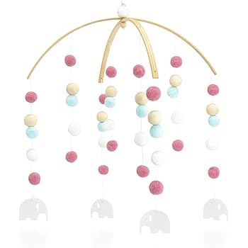 Amazon Co Jp 正規販売 Elmo エルモ ベッドメリー モビール 新生児 おもちゃ 北欧 おしゃれ 人気 木製 ベビーベッド 吊り下げ式 赤ちゃん ベッド飾り 出産祝い プレゼント ピンク Baby Maternity