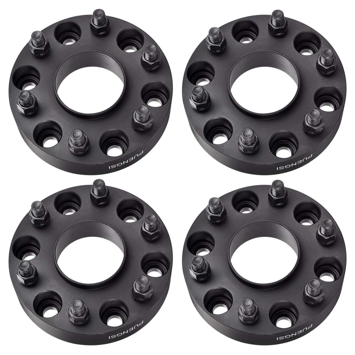 Photo 1 of PUENGSI 1.5 inch Wheel spacers 6 Lug Chevy Silverado 6x5.5 Wheel Adapters 6x139.7mm to 6x139.7mm 4PCS Black hub Centric 14x1.5 Studs-Fits for Chevy Tahoe Avalanche GMC Sierra 1500 Escalade