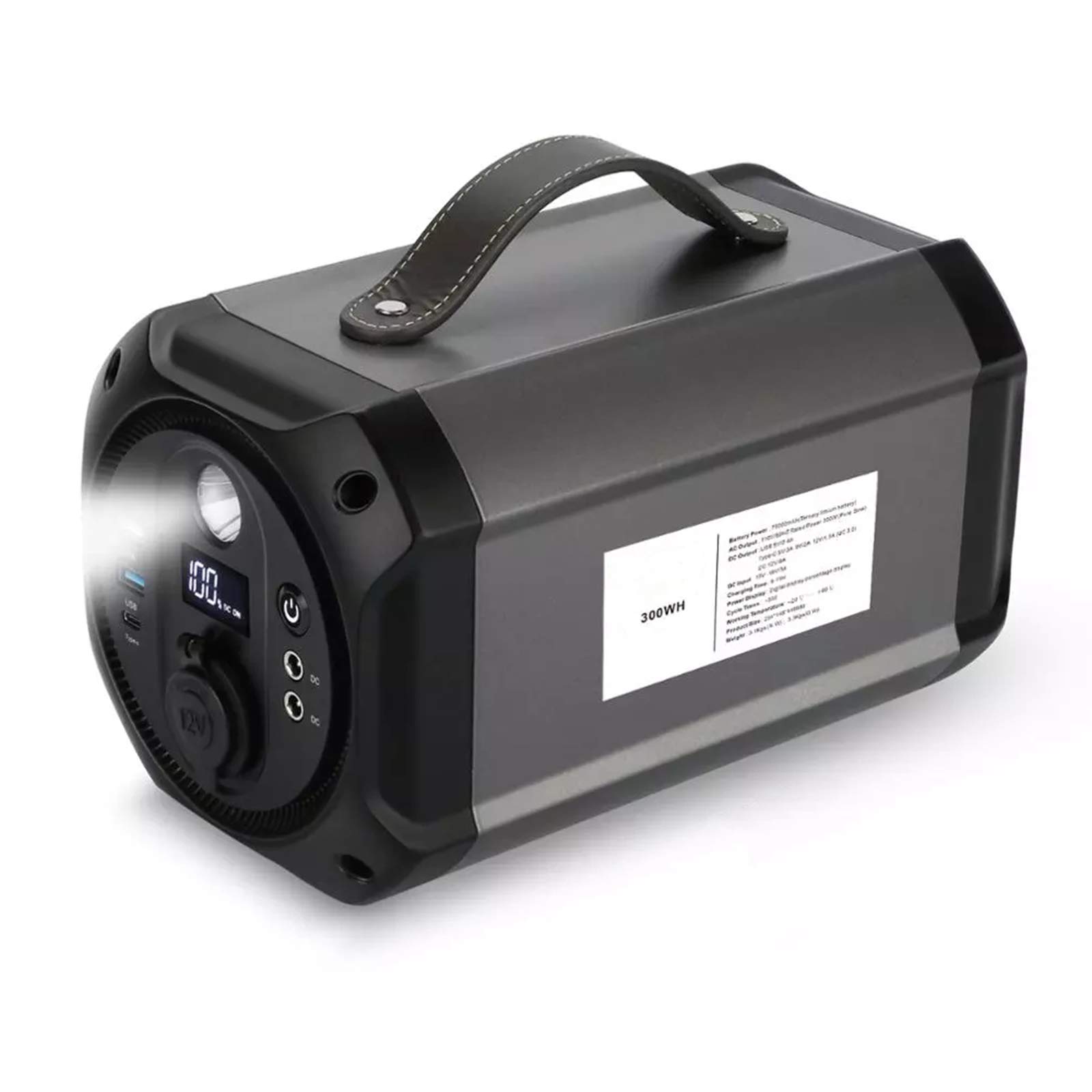 Portable Power Station, 300W Backup Lithium Battery Pure Sine Wave AC Outlet Solar Generator for Camping RV Home Emergency