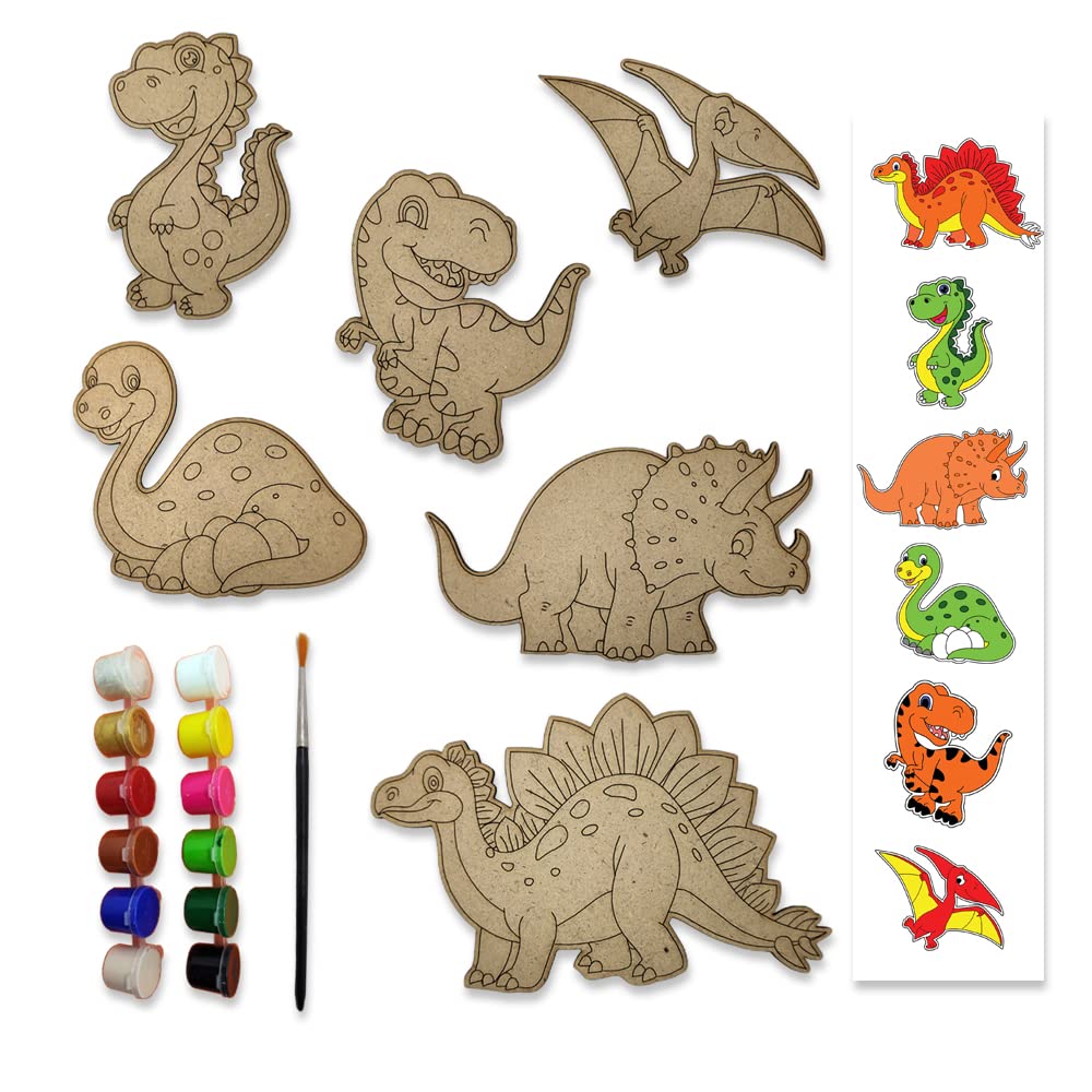 DIY Wooden Dinosaur Painting Craft Kit for Kids | Ideal for Home Schooling Activity (B0BR4DXJ8M) Amazon Price History, Amazon Price Tracker