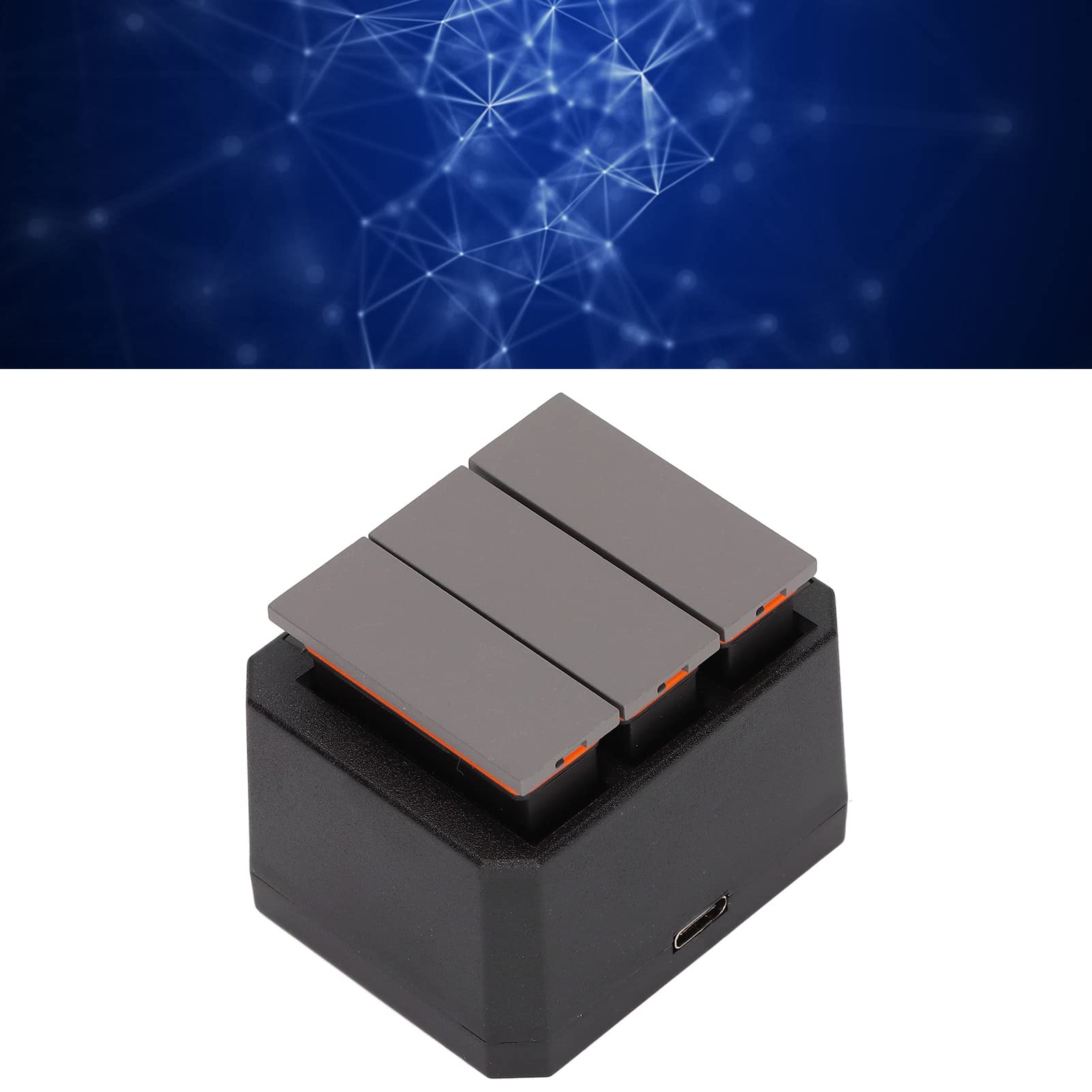Kit Caricabatterie Per Action Camera Con 3 Batterie Ricaricabili Da 1300 mAh Indicatore LED Caricabatteria A 3 Per Uso Esterno Viaggi Fotografia