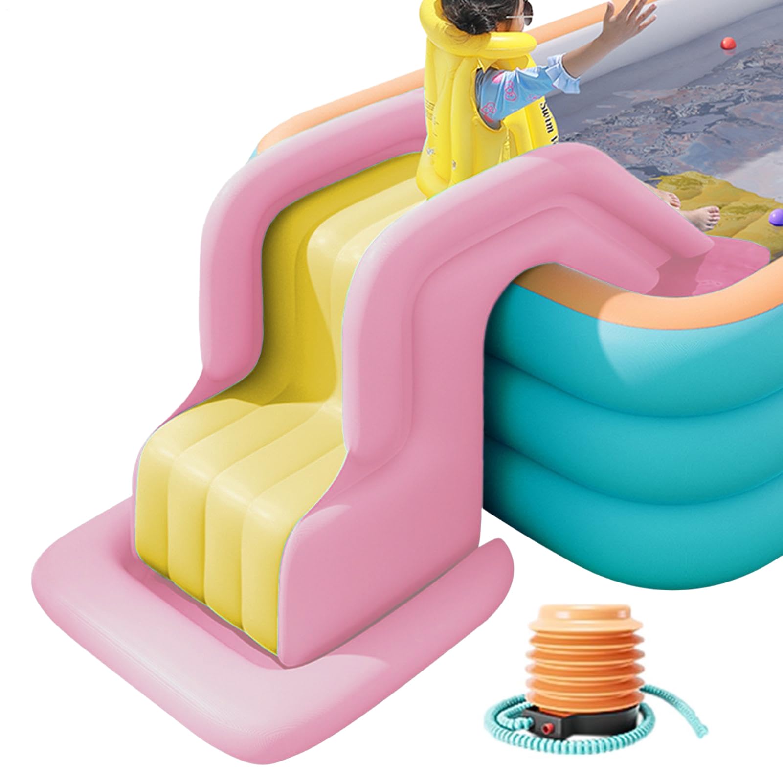 Toboggan Piscine Gonflable pour,Glissades Anti-Bascule pour Parc Aquatique Extérieur Ludique | Toboggans Gonflables pour Sol Et Piscines Enterrées