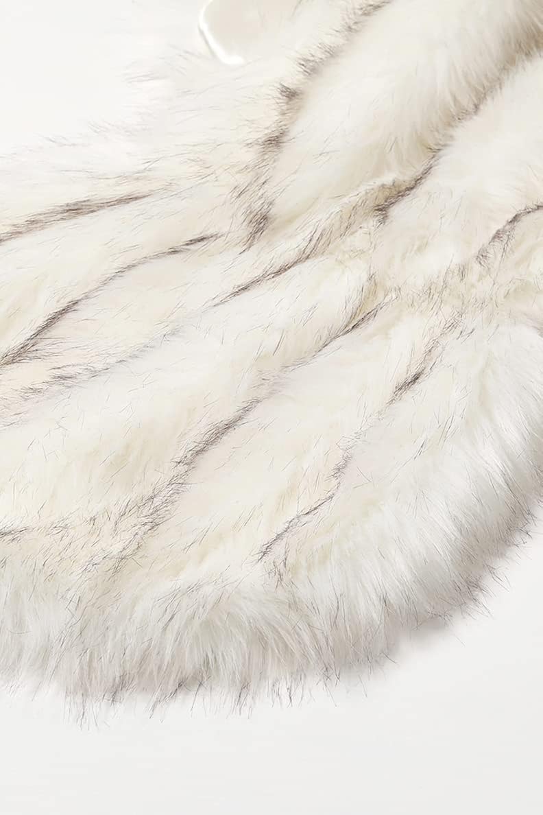 Miniatura 4 de BABEYOND Chal de piel sintética para mujer bufanda de piel sintética capa de noche para abrigo de invierno