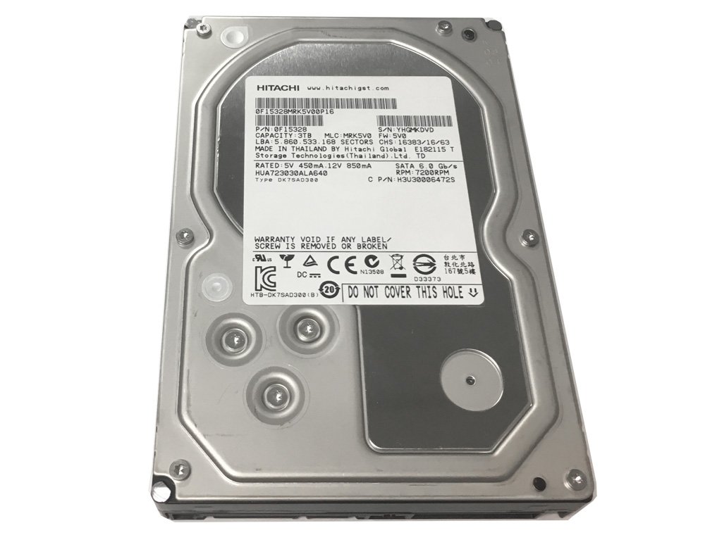 HGST Ultrastar 3TB 7200 RPM 64MB Cache SATA III 6.0Gb/s 3.5in Internal Hard Drive for NAS, RAID, Surveillance Storage -HUA723030ALA640 (Renewed) w/3 Year Warranty