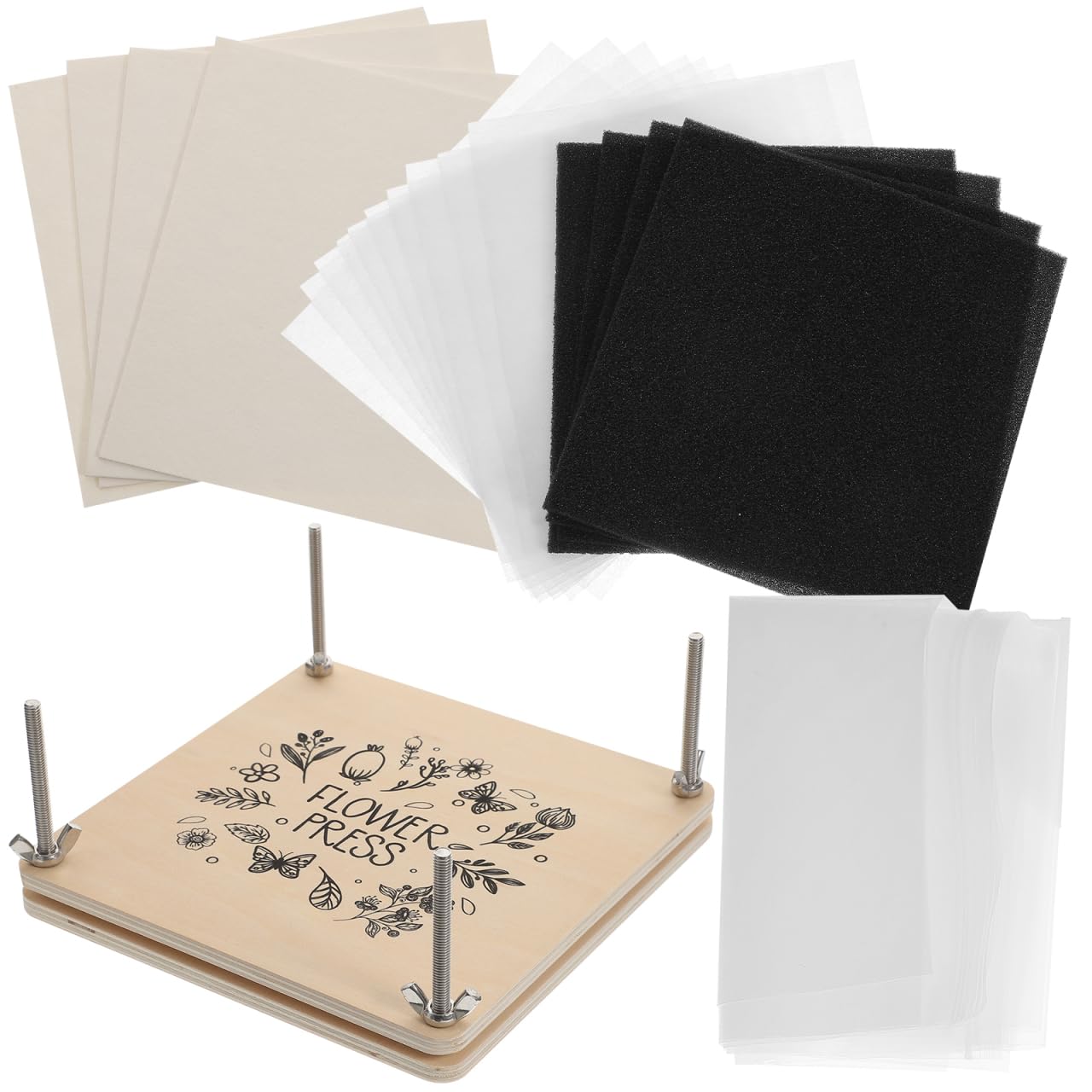 Didiseaon Kit De Prensa De Flores Y Hojas Herramienta Para Prensar Plantas Secado Rápido Para Manualidades Diy Decoración Y Proyectos Creativos