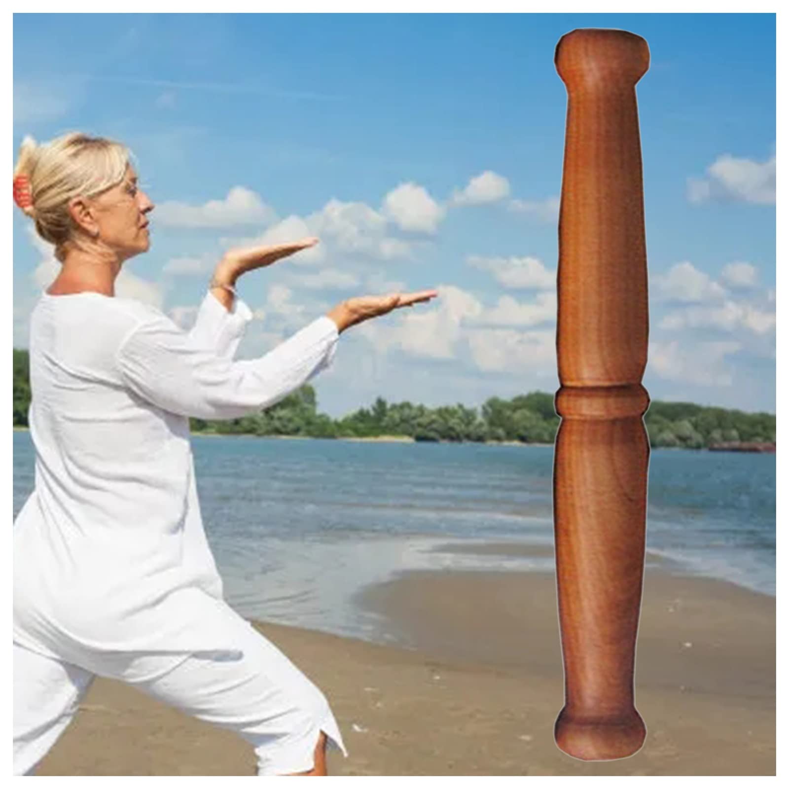 LXLZYXSF Bâtonnet Taiji Bang Tai Chi Baguette/Règle Bois Massif Kungfu Practice Bang Wushu Bâton D’Exercice, Pôle D’entraînement Martial, Outil/Équipement De Qigong, Pratiquants De Tai Chi